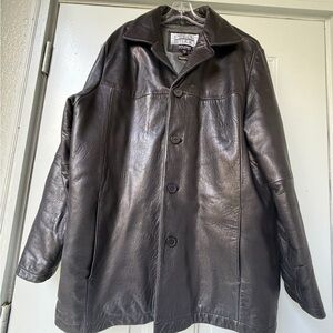 Pelle Studio Wilsons Jacket Mens XL Black Leather Thinsulate Car Coat Blazer
